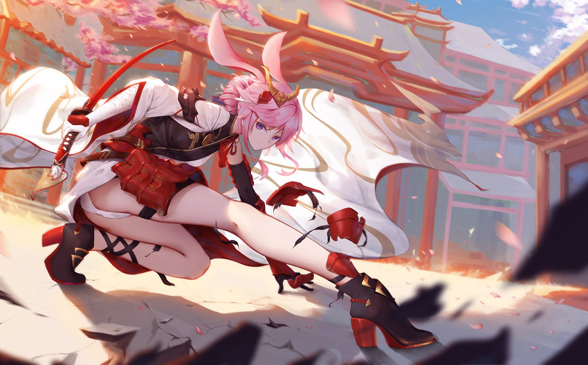 yae sakura (honkai and 1 more) drawn by asa_ni_haru