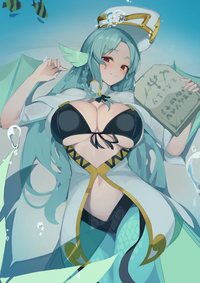 sea bishop (monster girl encyclopedia) drawn by bell_orgel