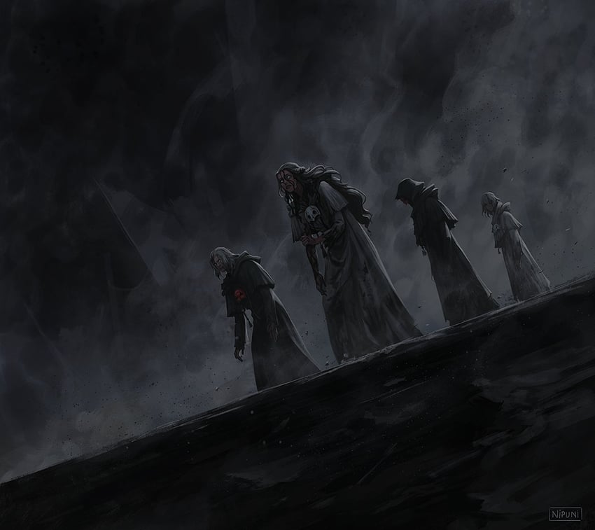 venat, emet-selch, elidibus, and lahabrea (final fantasy and 1 more) drawn by nipuni