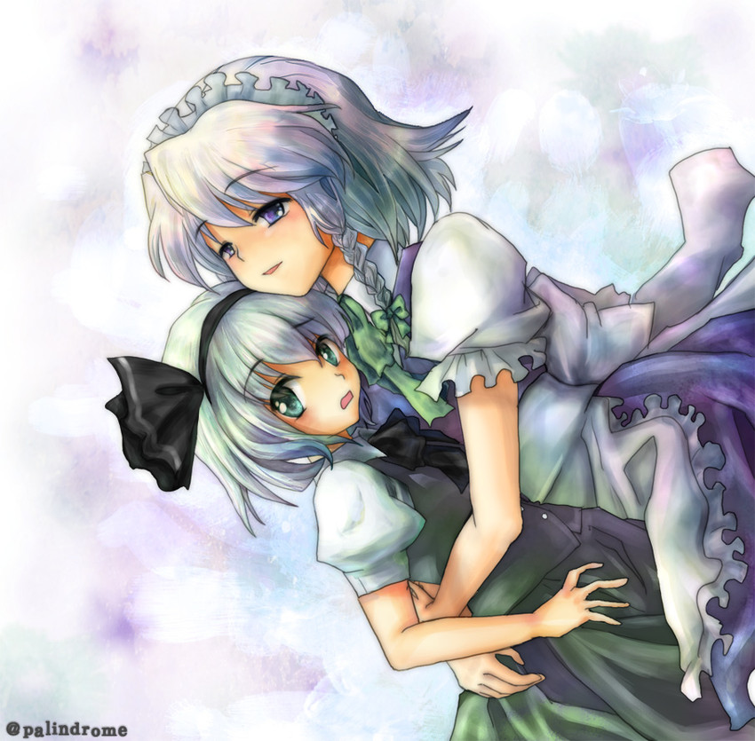 izayoi sakuya and konpaku youmu (touhou) drawn by tachiuo_(arines)