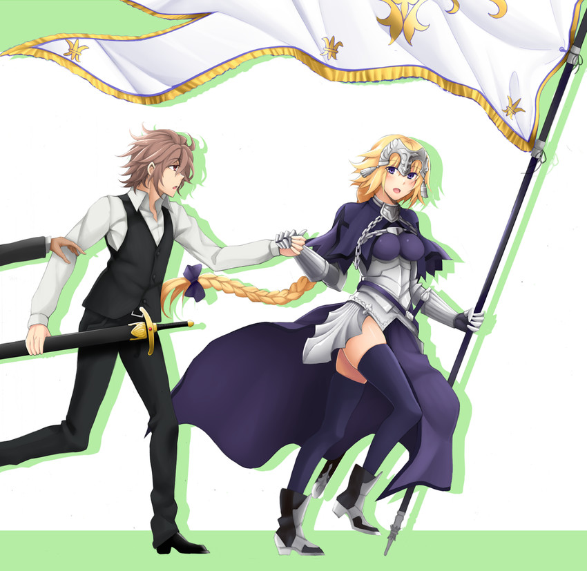 jeanne d'arc and sieg (fate and 1 more) drawn by yaobin_yang