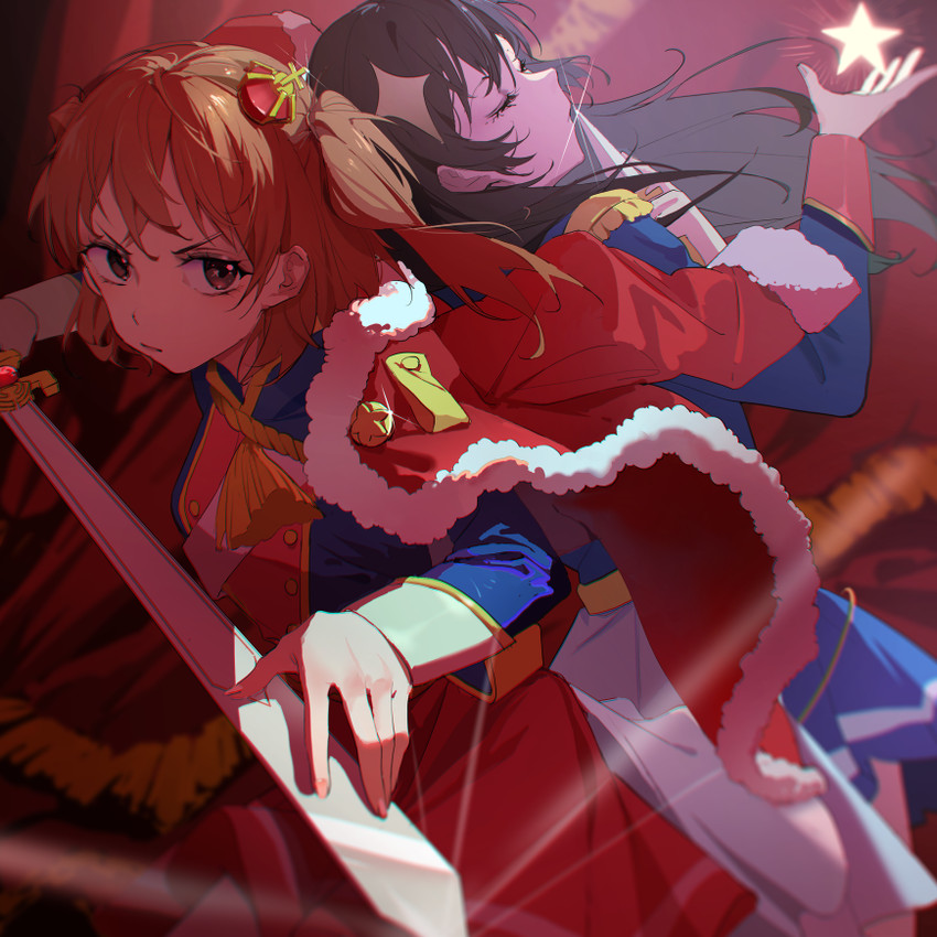 aijou karen and kagura hikari (shoujo kageki revue starlight) drawn by nogi_lace