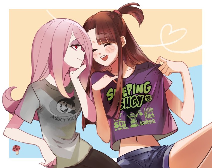 kagari atsuko and sucy manbavaran (little witch academia and 1 more) drawn by leila_(yurisouls)