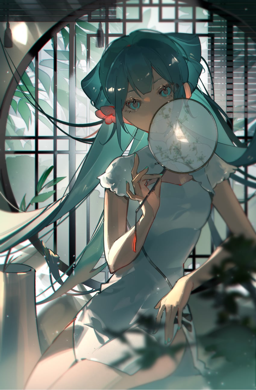 hatsune miku and shaohua hatsune miku (vocaloid) drawn by cathon613