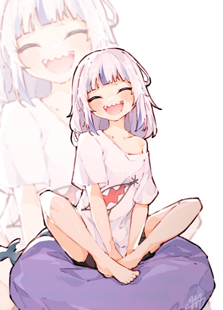 gawr gura (hololive and 1 more) drawn by ma_draws