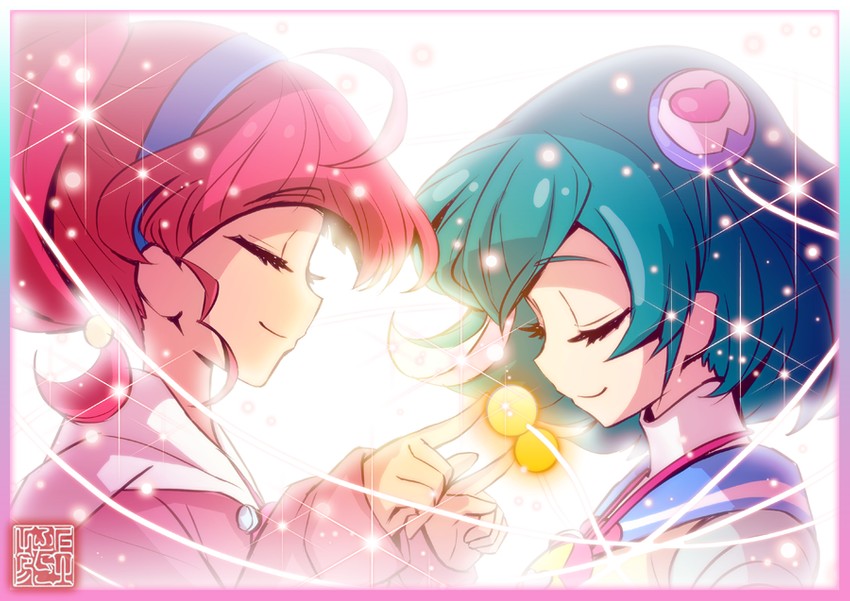 hagoromo lala and hoshina hikaru (precure and 1 more) drawn by kamikita_futago