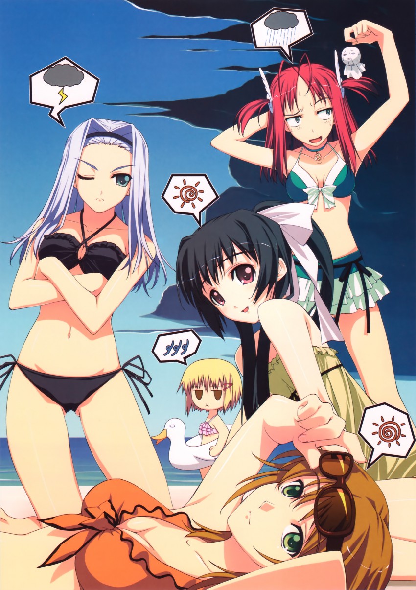 hareruya amane, arashiyama tomoe, kiriya mahiru, kasuga youko, and kamikaze ui (nettai teikiatsu shoujo) drawn by murakami_suigun
