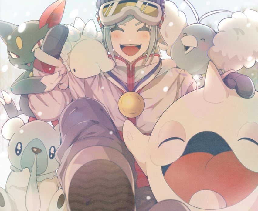 grusha, swablu, sneasel, snom, cetoddle, and 1 more (pokemon and 1 more) drawn by kuruni_purikyua