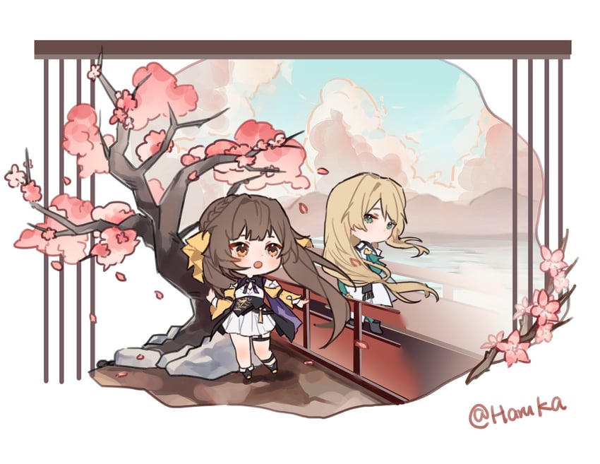 luocha and sushang (honkai and 1 more) drawn by haruka_(rsyaooooo)