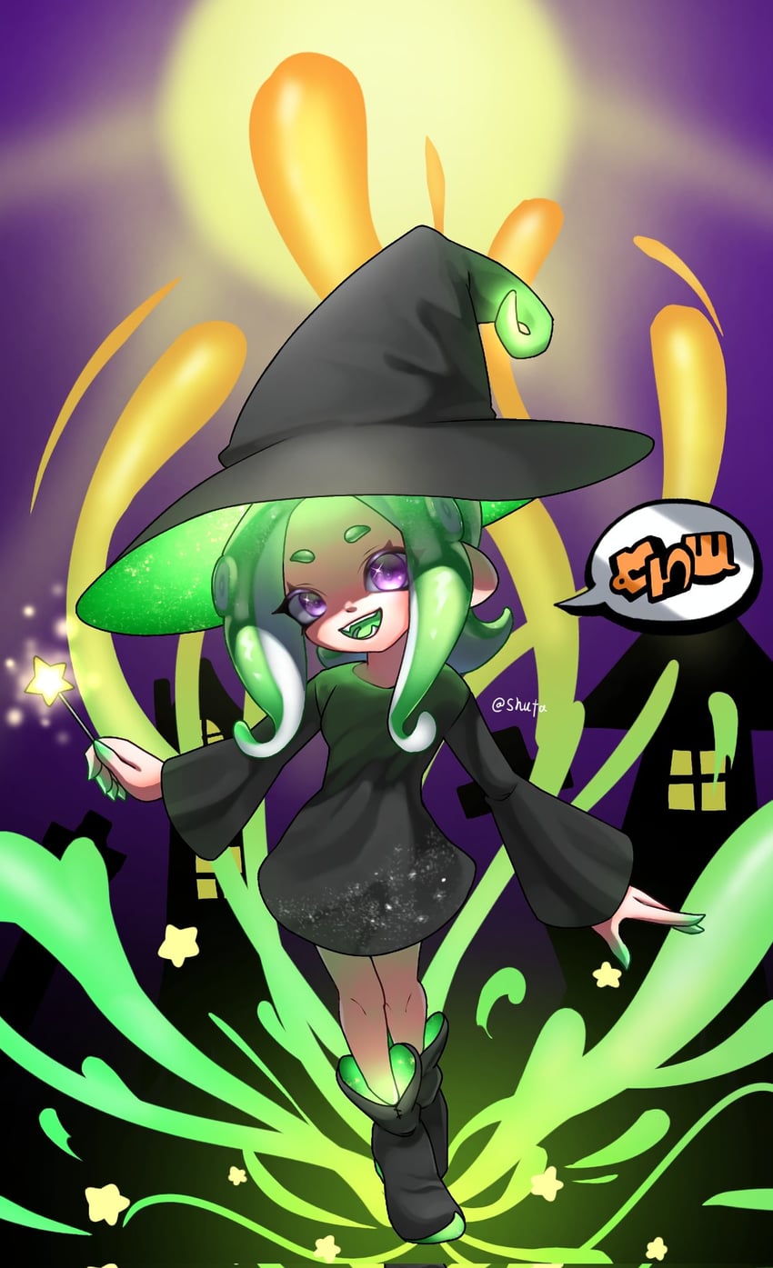 octoling player character and octoling girl (splatoon and 1 more) drawn by syuta301