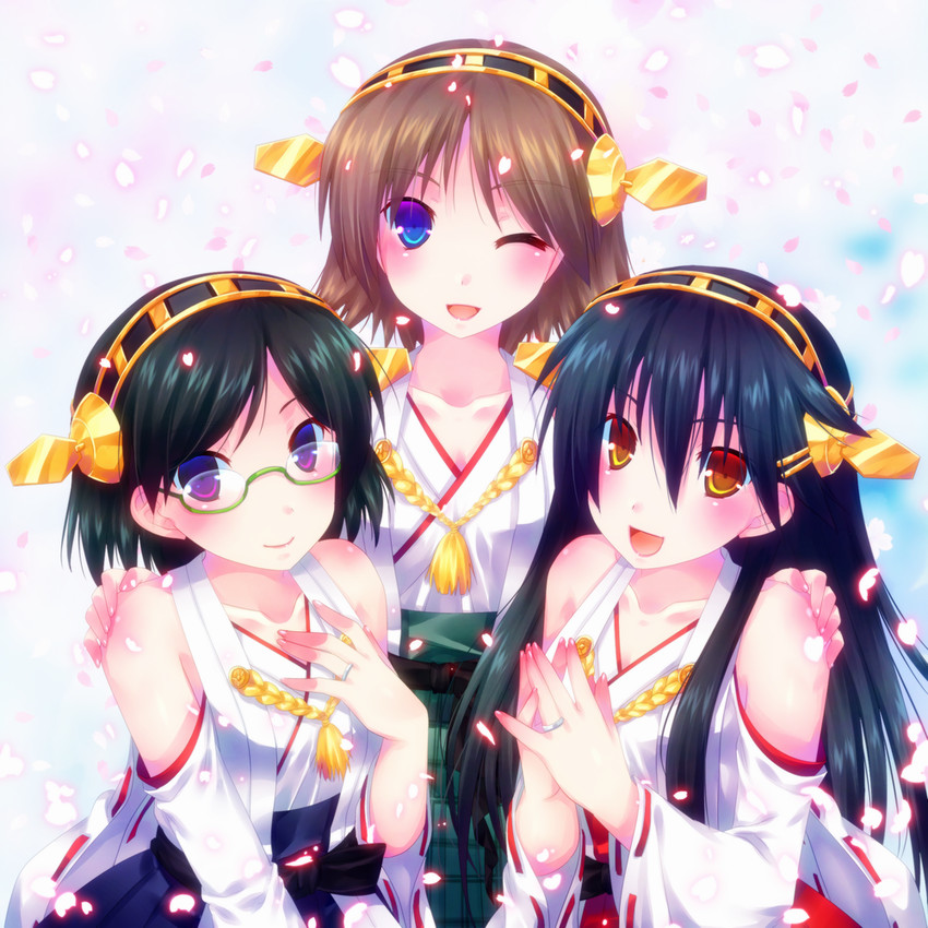 haruna, hiei, and kirishima (kantai collection) drawn by door_to_heaven