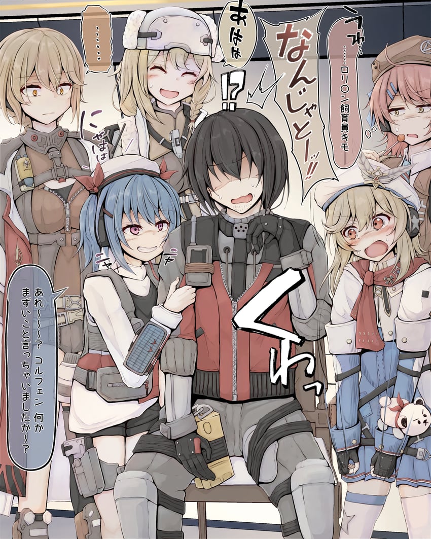 commander, ots-14, nagant revolver, mp7, mosin-nagant, and 4 more (girls' frontline and 1 more) drawn by tarunoakuma