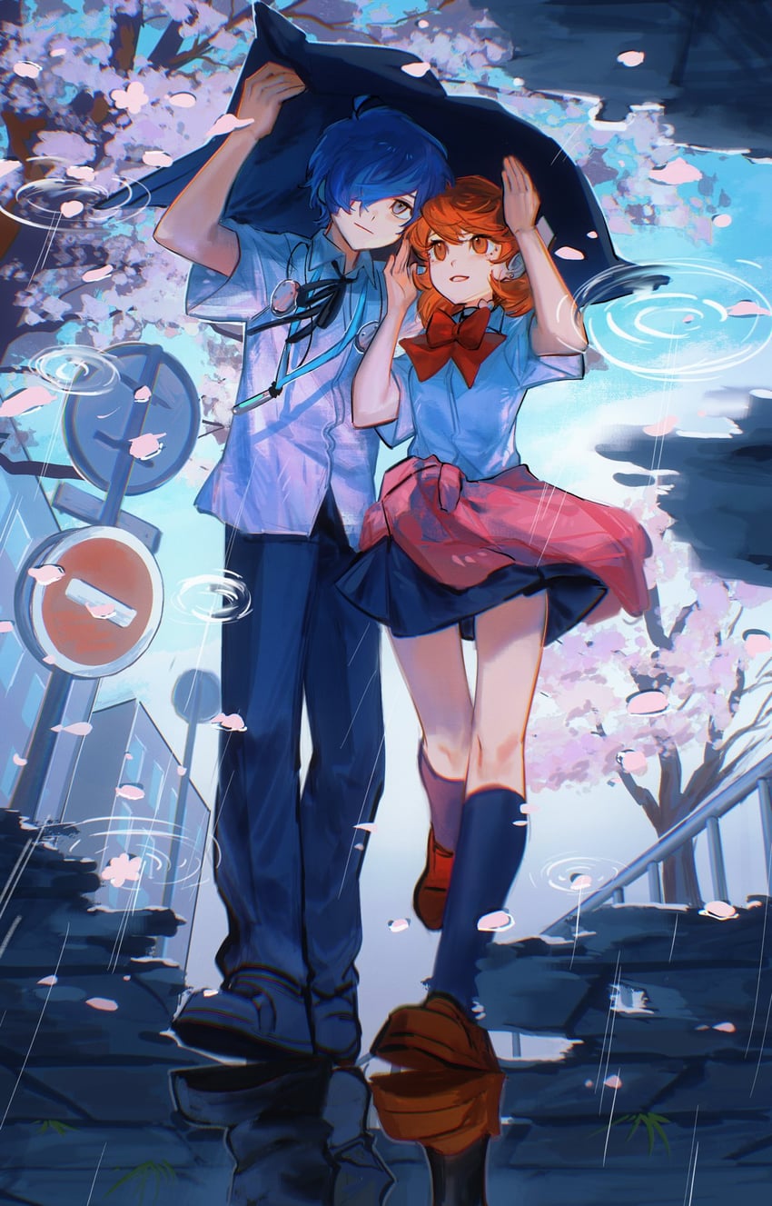 yuuki makoto and takeba yukari (persona and 1 more) drawn by rrrrrrrrrrrou1