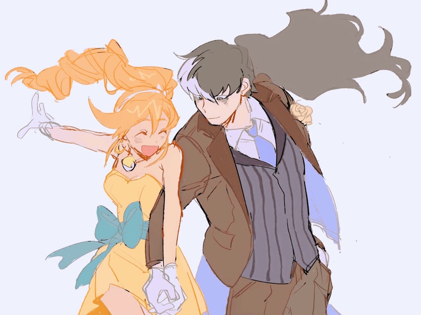 athena cykes and simon blackquill (ace attorney) drawn by lisiduomuli