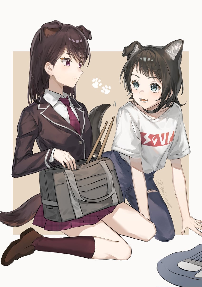 shiina taki and yahata umiri (bang dream! and 1 more) drawn by trileo405