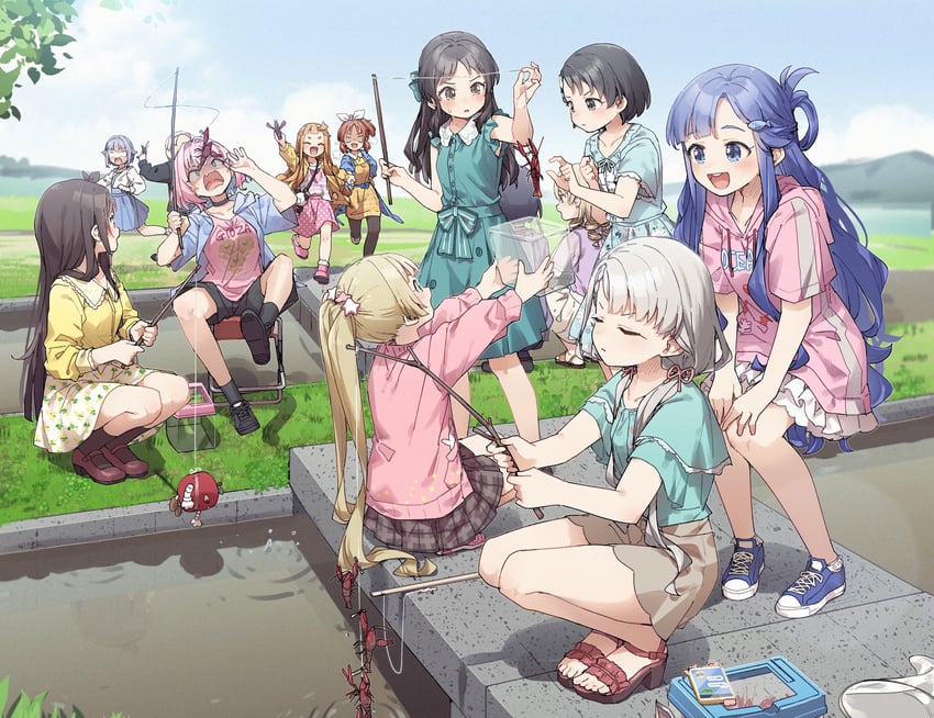yumemi riamu, shirasaka koume, tachibana arisu, koshimizu sachiko, morikubo nono, and 9 more (idolmaster and 1 more) drawn by yukie_(kusaka_shi)