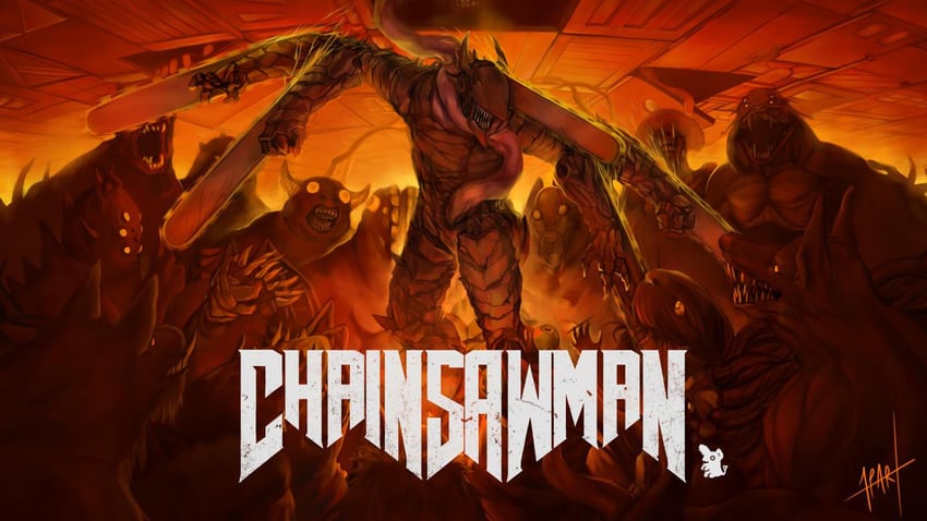 chainsaw devil (chainsaw man and 2 more) drawn by jpar125