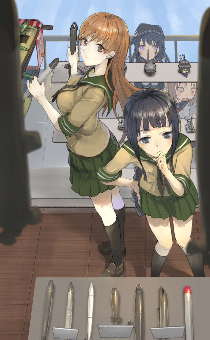 ikazuchi, akatsuki, kitakami, ooi, fairy, and 1 more (kantai collection) drawn by nuda