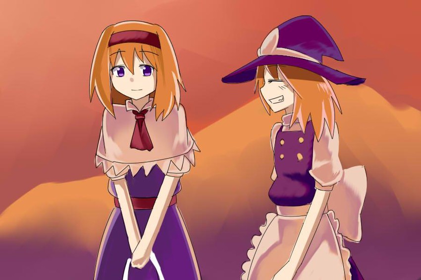 kirisame marisa and alice margatroid (touhou) drawn by manjuu_teishoku