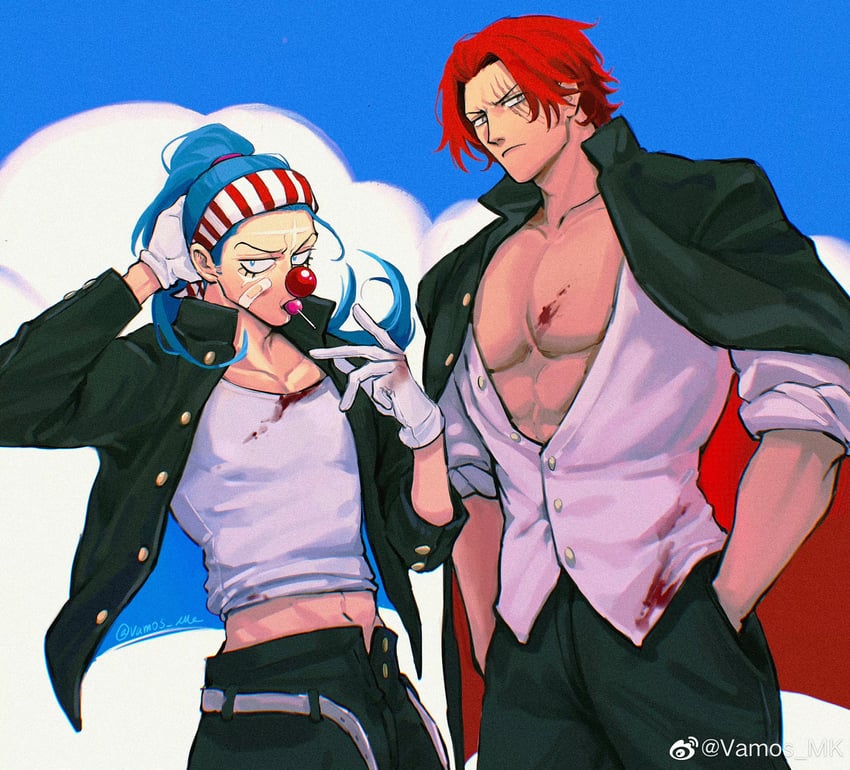 shanks and buggy the clown (one piece) drawn by vamos_mk