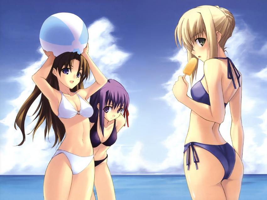 artoria pendragon, saber, tohsaka rin, and matou sakura (fate and 1 more) drawn by shingo_(missing_link)