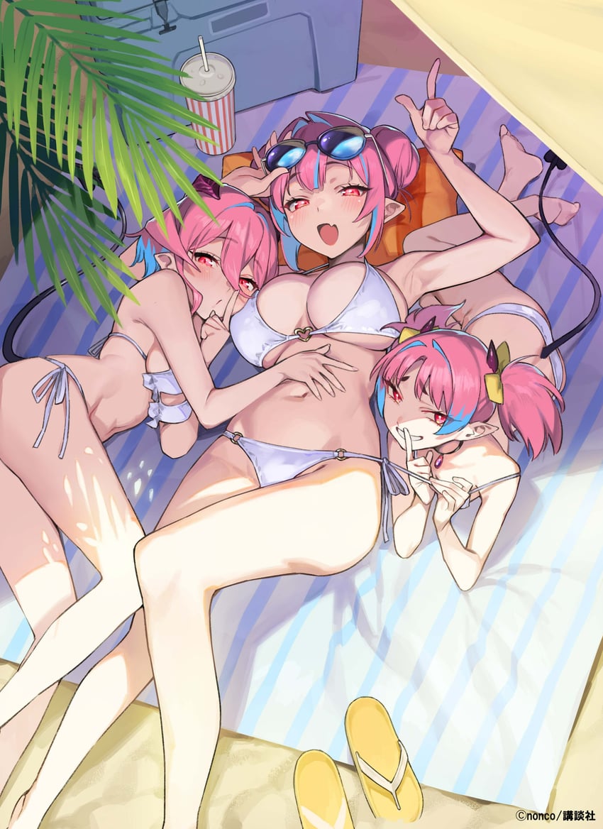 kanan, miltie, and miel (kanan-sama wa akumade choroi) drawn by nonco