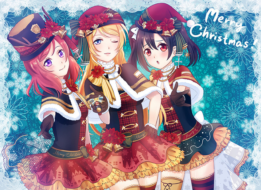 nishikino maki, yazawa nico, and ayase eli (love live! and 2 more) drawn by amksaoi