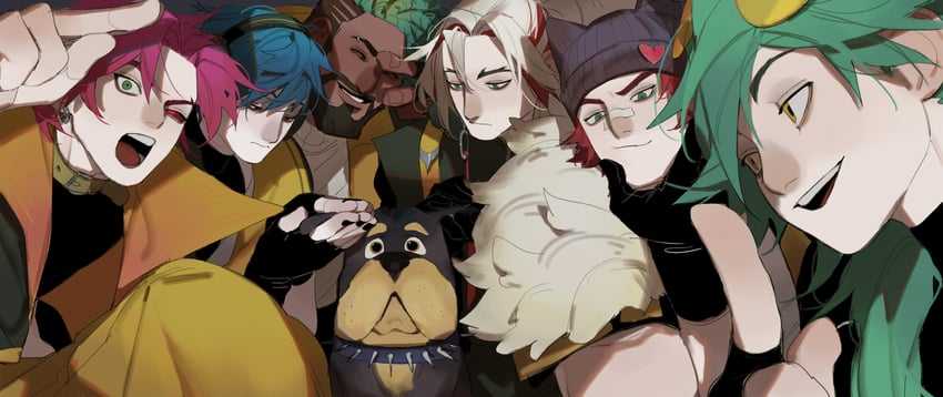 ezreal, sett, kayn, aphelios, yone, and 8 more (league of legends) drawn by knbn_0728