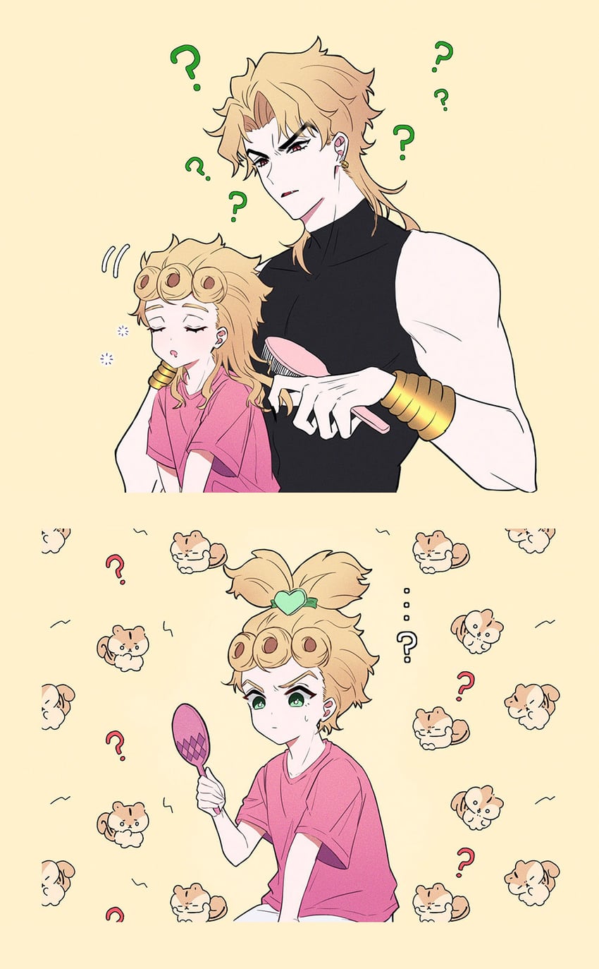 dio brando and giorno giovanna (jojo no kimyou na bouken and 1 more) drawn by chuchumimipupu
