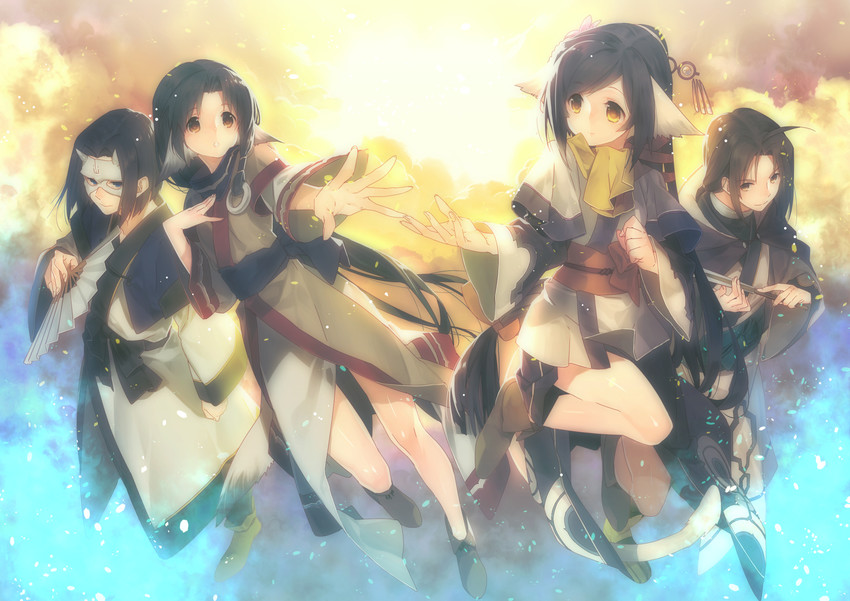 eruruu, kuon, hakuowlo, and haku (utawarerumono and 1 more) drawn by misti
