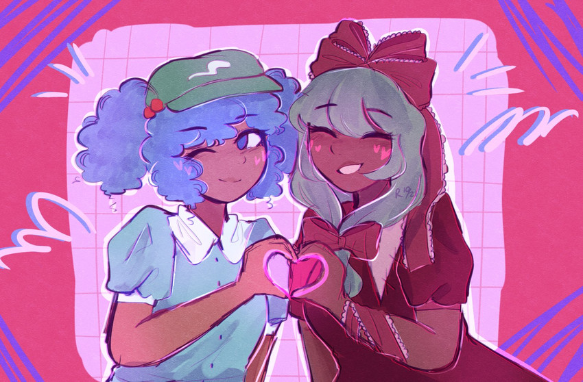 kawashiro nitori and kagiyama hina (touhou) drawn by reibyous