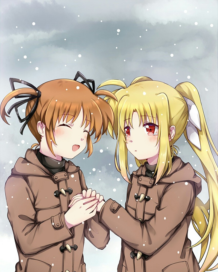 fate testarossa and takamachi nanoha (lyrical nanoha and 2 more) drawn by mikasa-01