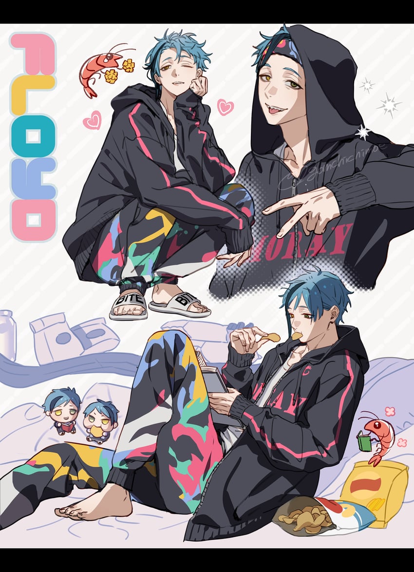 floyd leech, jade leech, and yuu (twisted wonderland) drawn by gomchichimoe