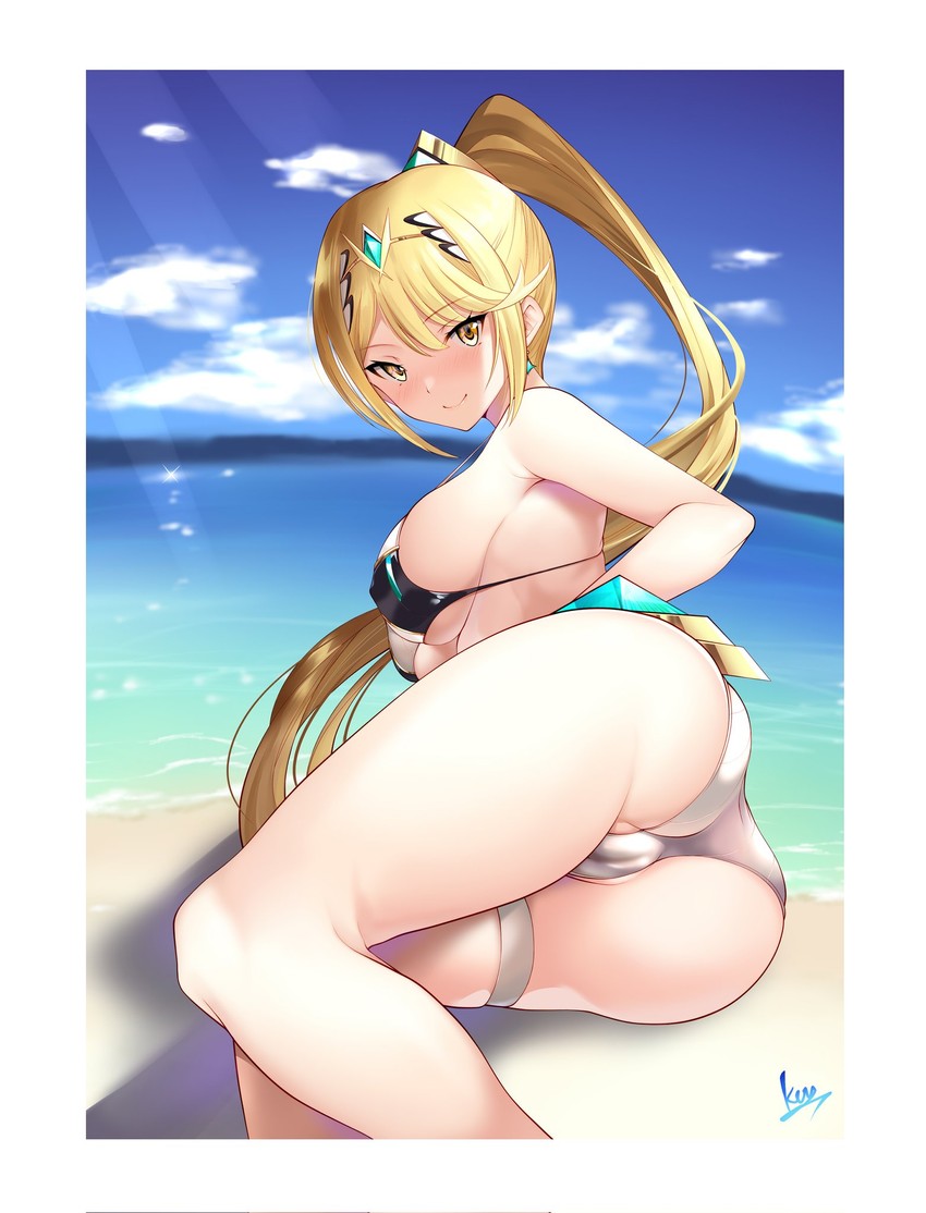 mythra (xenoblade chronicles and 1 more) drawn by daive