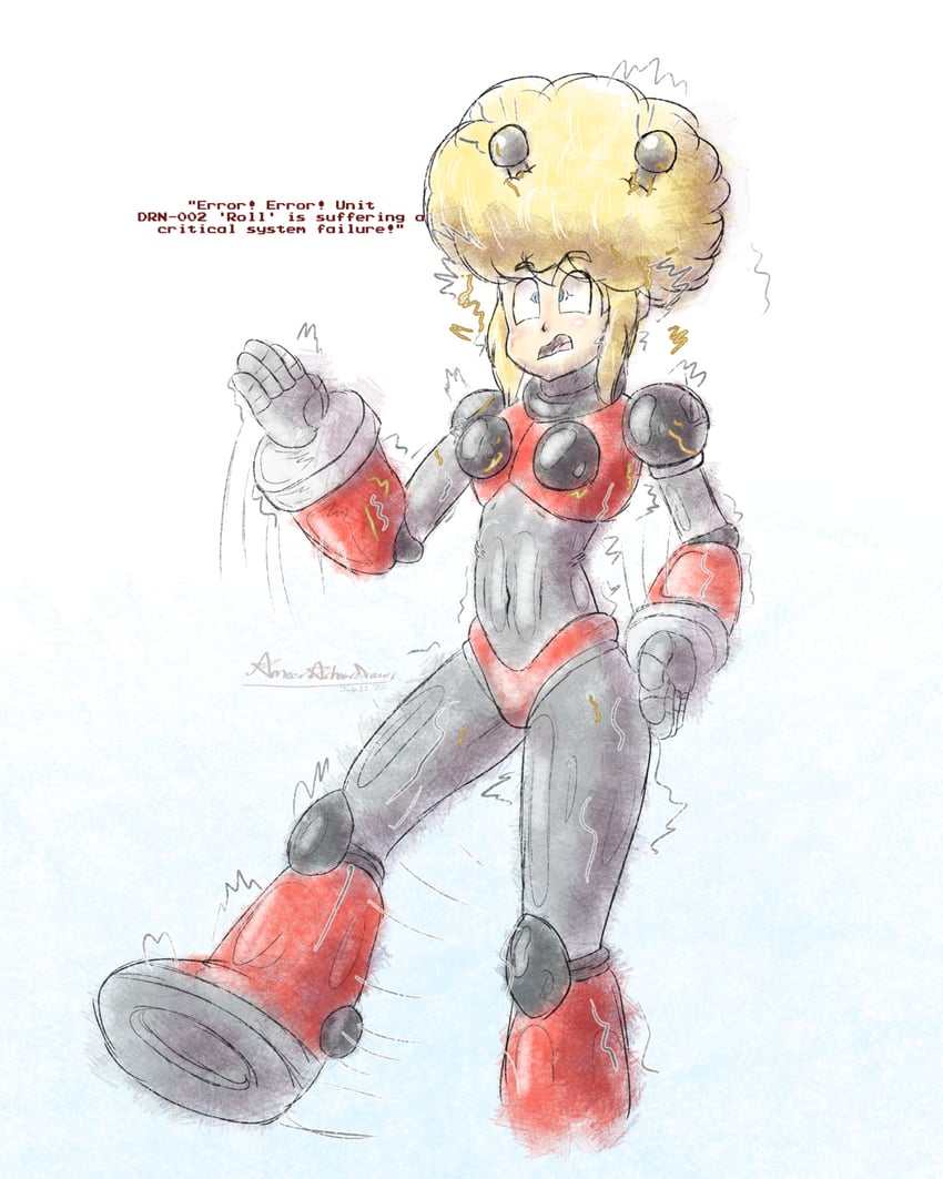 roll and hyper roll (mega man and 1 more) drawn by ameerashourdraws