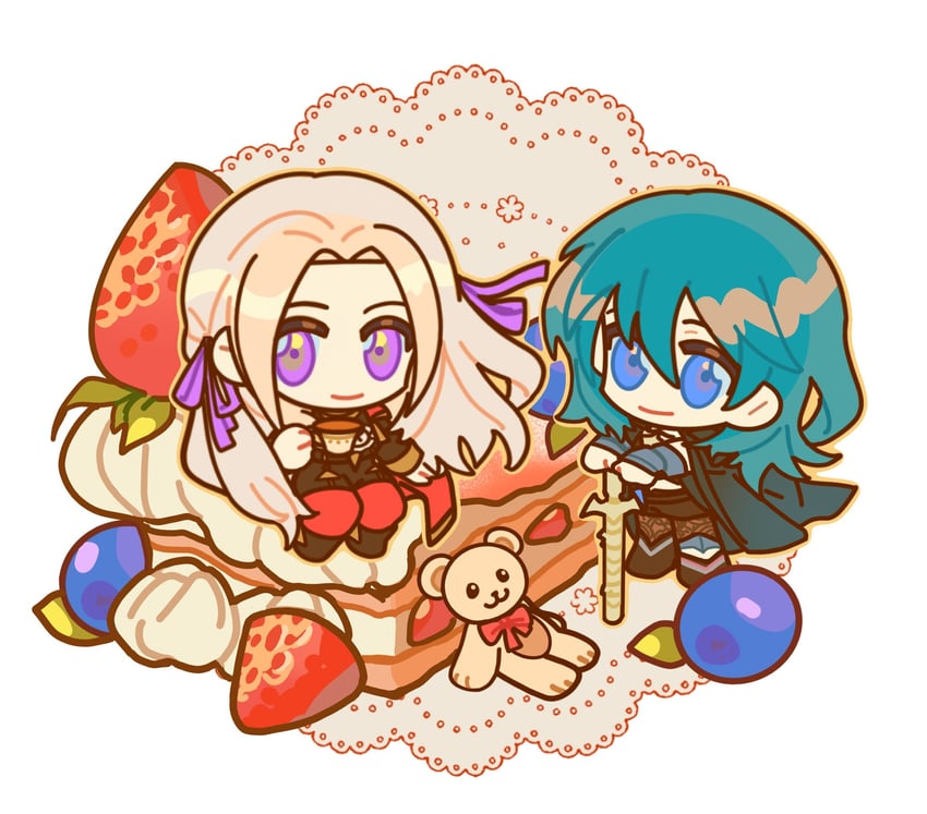 female byleth and edelgard von hresvelg (fire emblem and 1 more) drawn by hakunaru