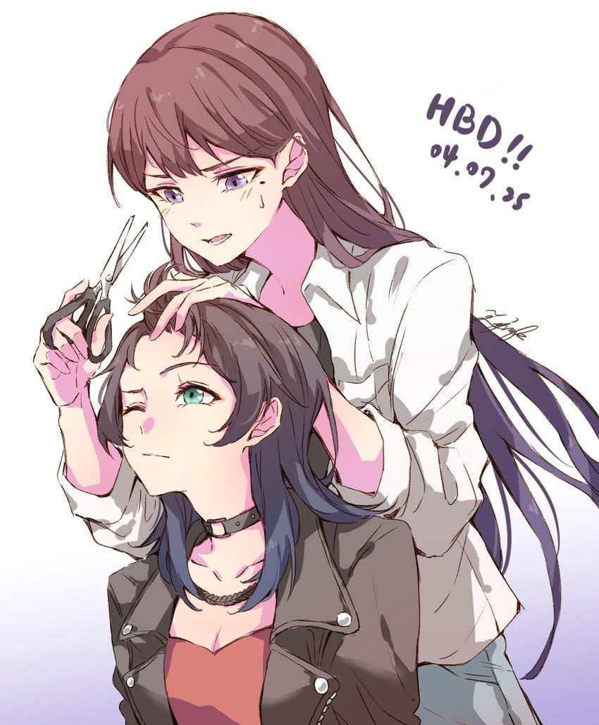 shiina taki and yahata umiri (bang dream! and 1 more) drawn by aiiro_bokujuu