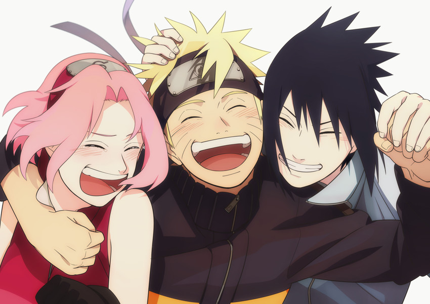 haruno sakura, uzumaki naruto, and uchiha sasuke (naruto and 1 more) drawn by oba-min