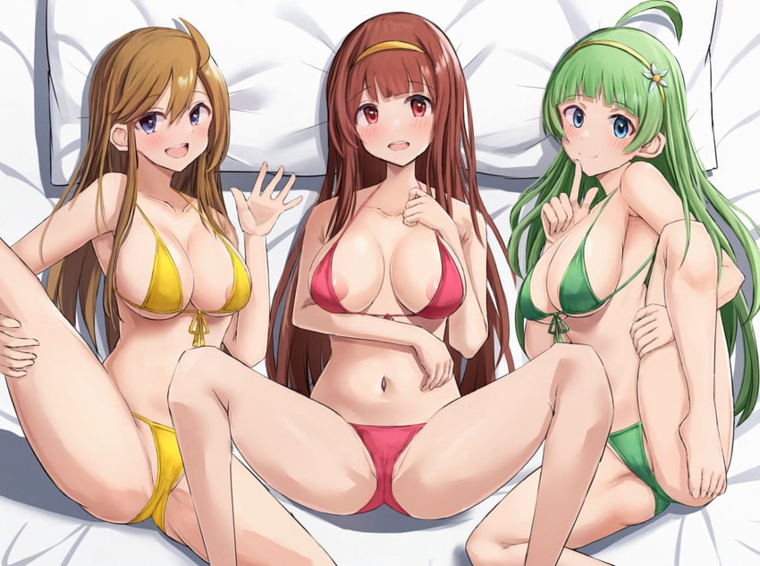 tokoro megumi, tanaka kotoha, and shimabara elena (idolmaster and 1 more) drawn by tabii