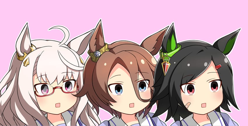 narita taishin, biwa hayahide, and winning ticket (umamusume) drawn by meso_(zgmf-xv)