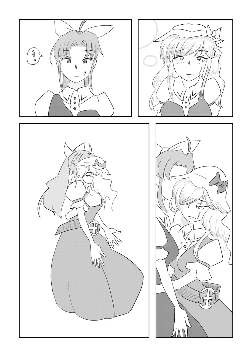watatsuki no yorihime and watatsuki no toyohime (touhou) drawn by temu