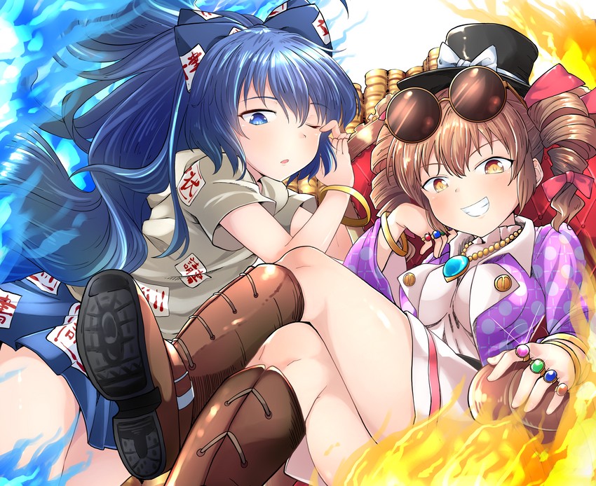 yorigami shion and yorigami jo'on (touhou) drawn by pechimaru