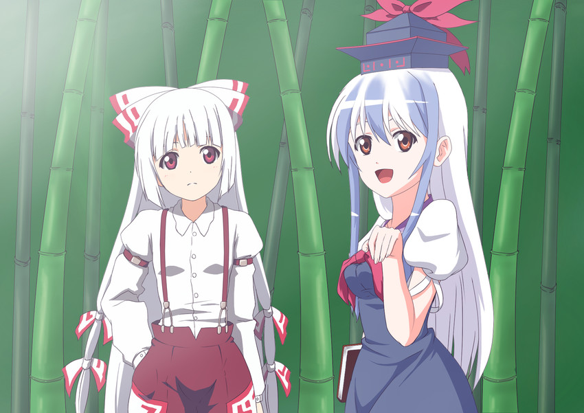 fujiwara no mokou and kamishirasawa keine (touhou) drawn by sachishiro_pengin