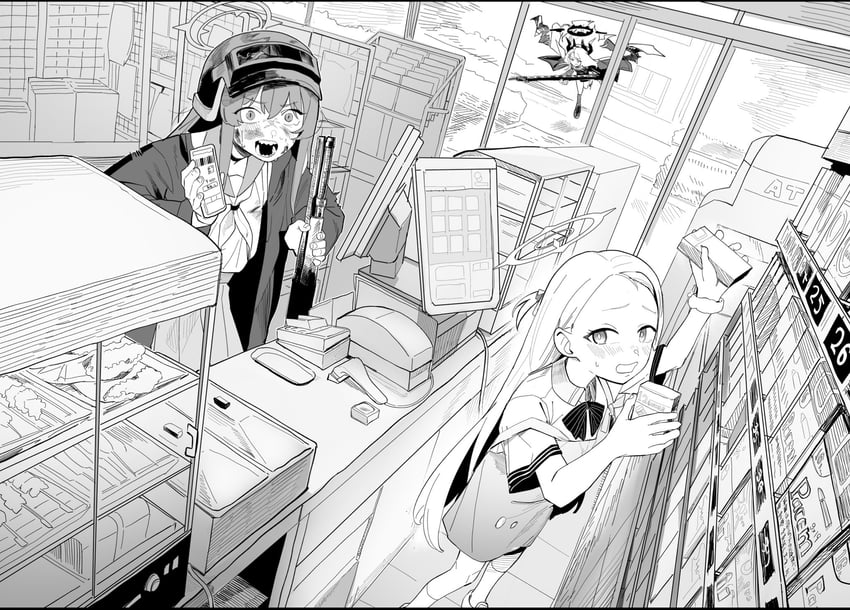 hina, sora, and rabu (blue archive) drawn by umiwashi