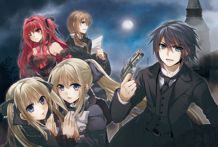 corticarte reichstein, veronica twanbach, vanessa twanbach, reginald urbane, and phoron tarunato (sousouki reginald) drawn by suzuka_(rekkyo)