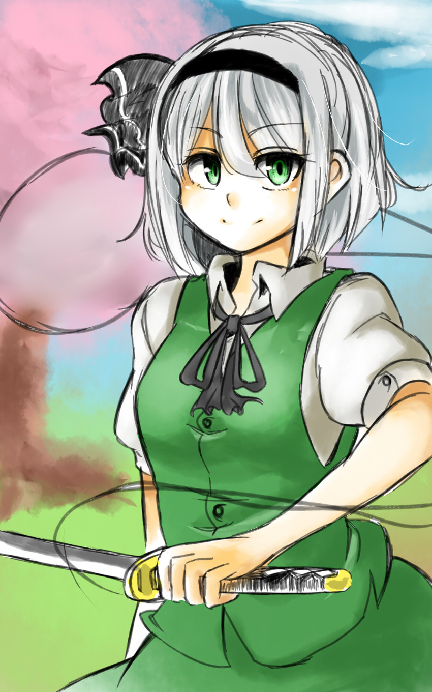konpaku youmu (touhou) drawn by 10eki_(tenchou)