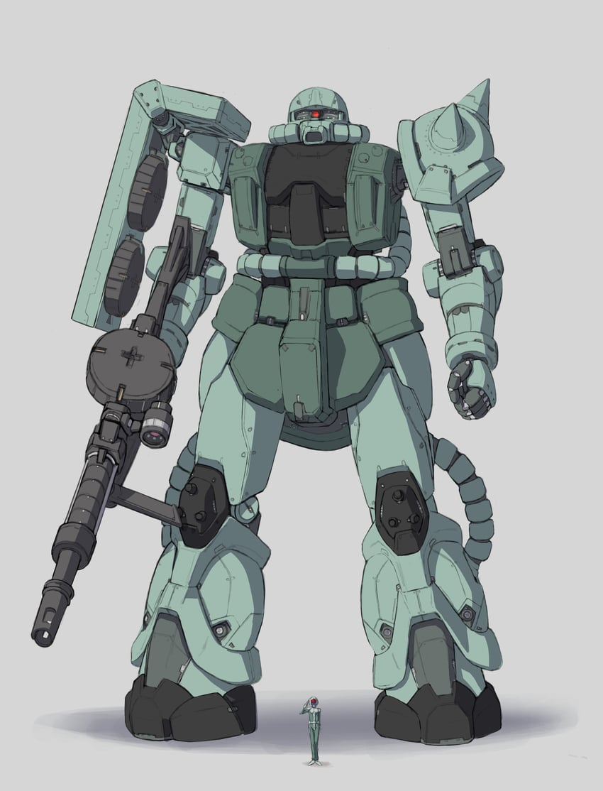 zaku ii (original and 2 more) drawn by nori_(arara105)