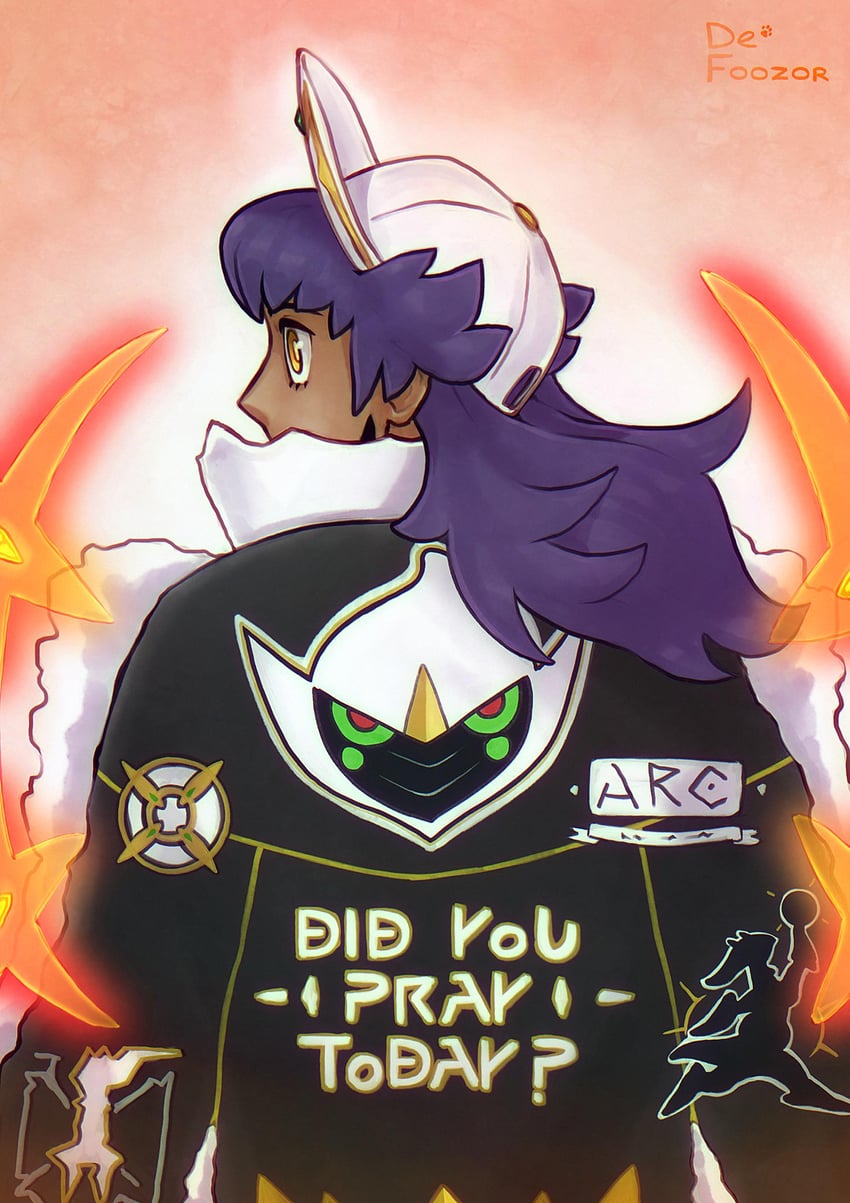 arceus and leon (pokemon and 1 more) drawn by dirtyfox911911