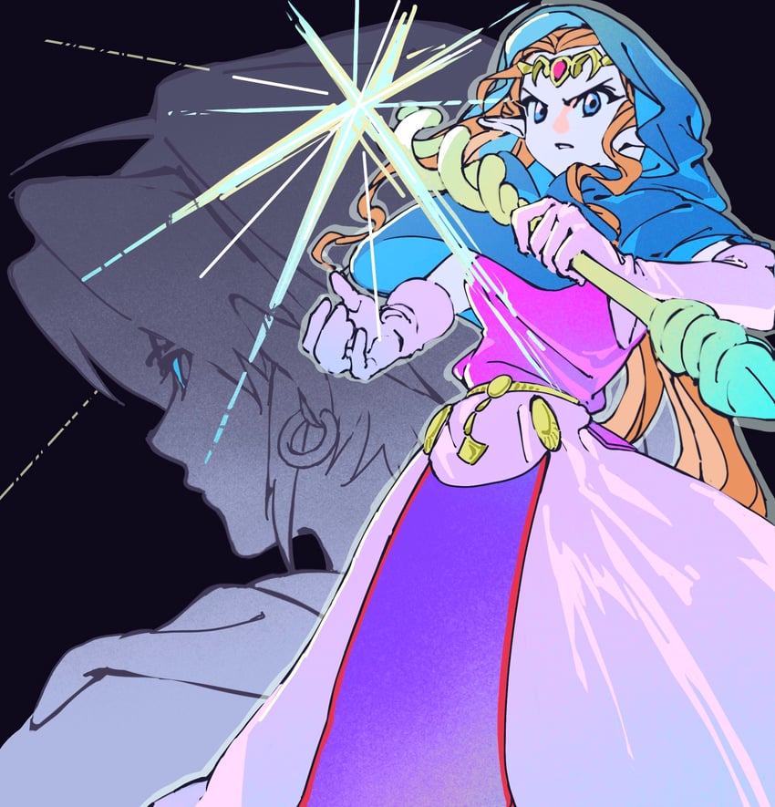 link and princess zelda (the legend of zelda and 1 more) drawn by mami_7779