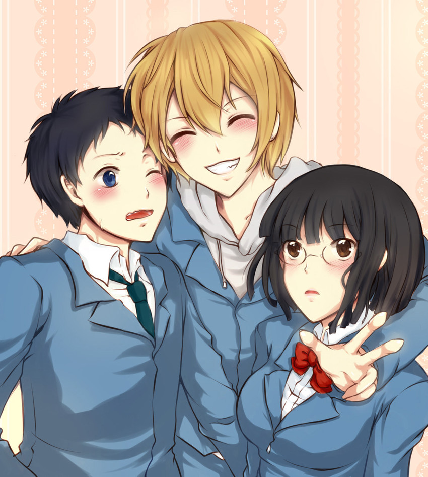 sonohara anri, ryuugamine mikado, and kida masaomi (durarara!!) drawn by arisa_(fpdldpf)